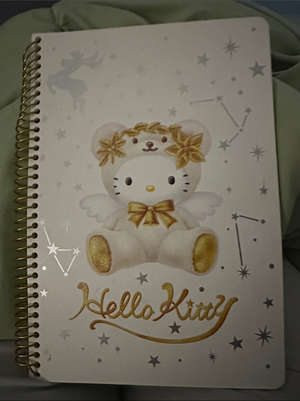 Hello Kitty White Notebook with Gold Glitter Accents